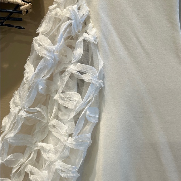 Chico's Ivory Top with Textured Sleeves - Picture 3 of 5